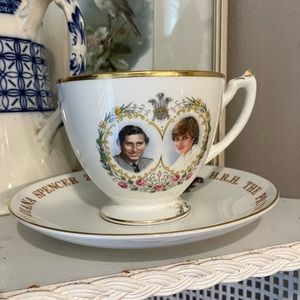 Prince Charles and Princes Diana British royal cup and plate commemorative 1981